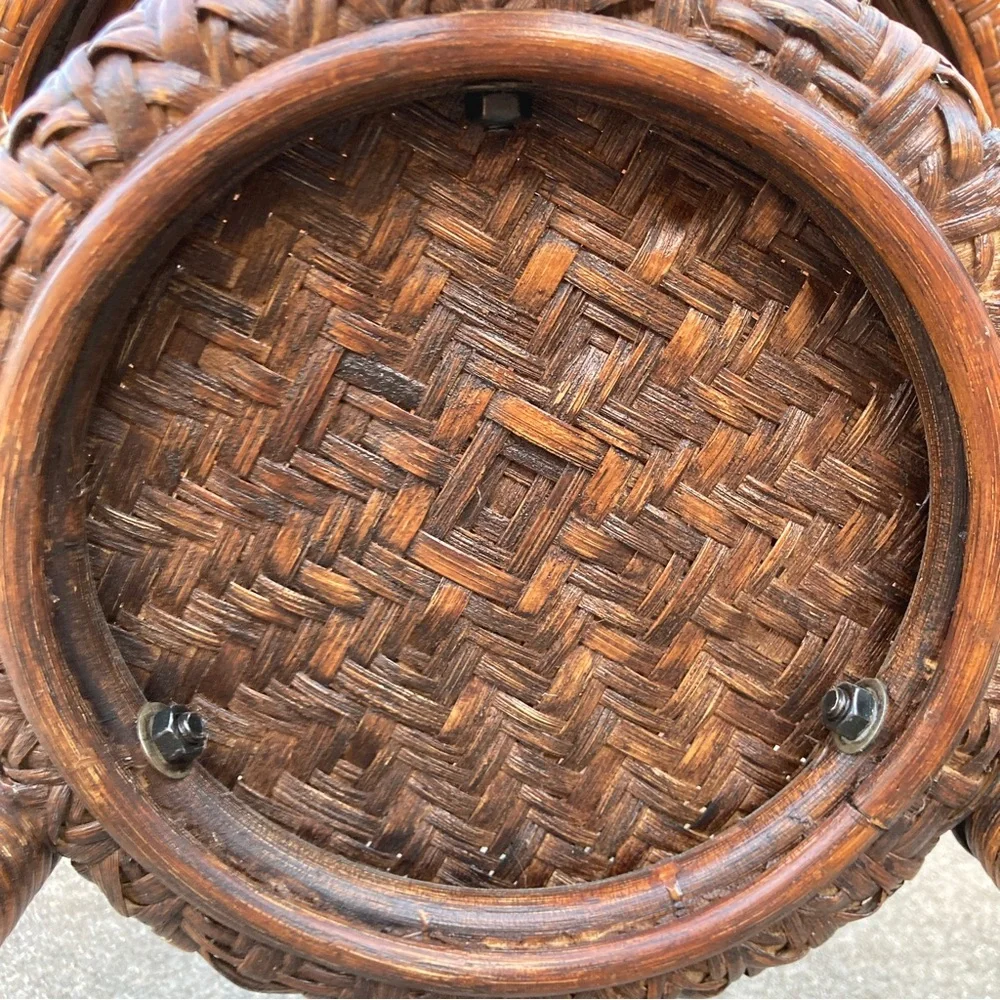 Rattan Pedestal Side Table - Picture 7 of 11